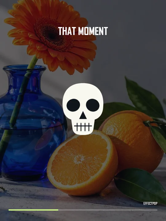 The same sample with a dark freeze frame and original white skull overlay